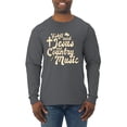 thumbnail image 1 of Wild Bobby, Y'all Need Jesus & Country Music, Pop Culture, Men Long Sleeve Shirt, Charcoal, Small, 1 of 4