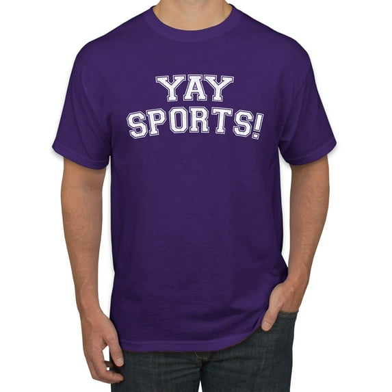 Wild Bobby, YAY SPORTS! Sports Men Graphic T-Shirt, Purple, Medium
