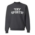 thumbnail image 1 of Wild Bobby YAY SPORTS! Sports Unisex Crewneck Graphic Sweatshirt, Charcoal, X-Large, 1 of 5