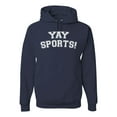 thumbnail image 1 of Wild Bobby, YAY SPORTS! Sports Unisex Graphic Hoodie Sweatshirt, Navy, Large, 1 of 5