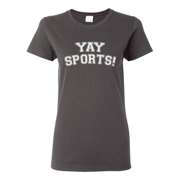 Wild Bobby YAY SPORTS! Sports Women Graphic T-Shirt, Charcoal, 3X-Large