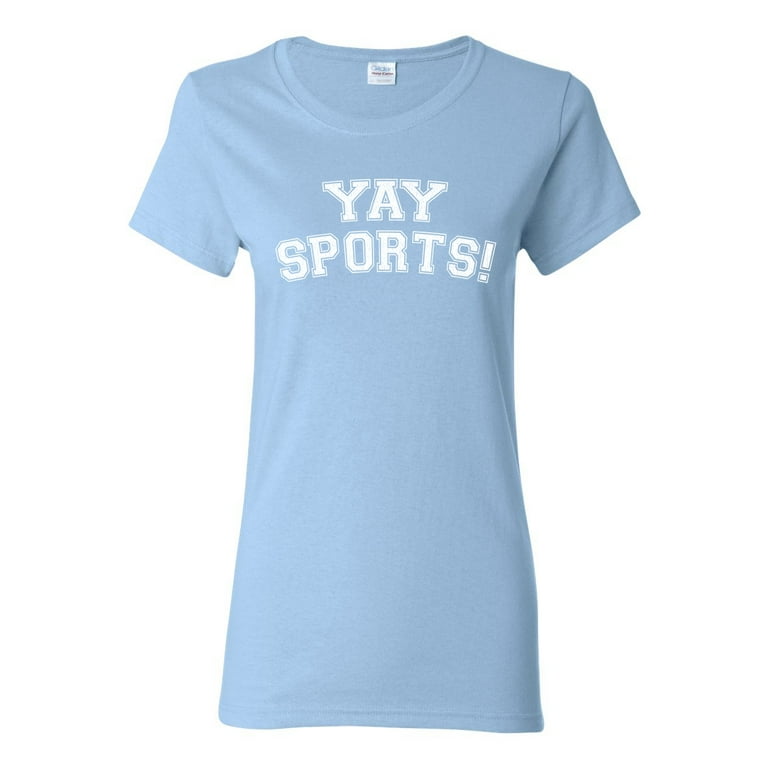 Wild Bobby YAY SPORTS Sports Women Graphic T Shirt Light Blue XX Large