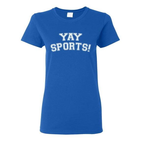 Wild Bobby YAY SPORTS! Sports Women Graphic T-Shirt, Royal, Medium