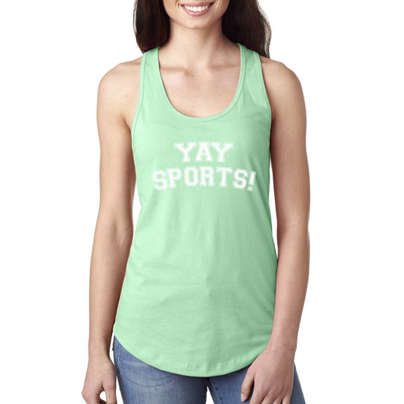 Wild Bobby YAY SPORTS! Sports Women Racerback Tank Top, Mint, Small