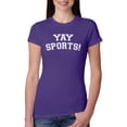 thumbnail image 1 of Wild Bobby YAY SPORTS! Sports Women Slim Fit Junior Tee, Purple Rush, Small, 1 of 5