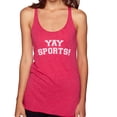 thumbnail image 1 of Wild Bobby YAY SPORTS! Sports Women Tri-Blend Racerback Tank Top, Shocking Pink, Small, 1 of 5
