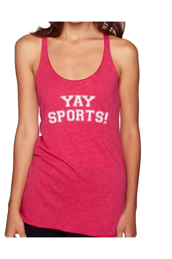 YAY SPORTS! Sports Women Tri-Blend Racerback Tank Top, Shocking Pink, X-Large