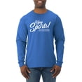 thumbnail image 1 of Wild Bobby, Yay Sports Do the Things Get the Points Father's Day Mens Long Sleeve Shirt, Royal, Small, 1 of 6