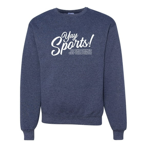 Wild Bobby, Yay Sports Do the Things Get the Points Father's Day Unisex Crewneck Sweatshirt, Vintage Heather Navy, 3X-Large