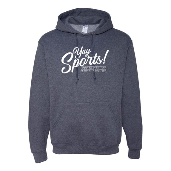 Wild Bobby, Yay Sports Do the Things Get the Points Father's Day Unisex Hoodie Sweatshirt, Vintage Heather Navy, Small