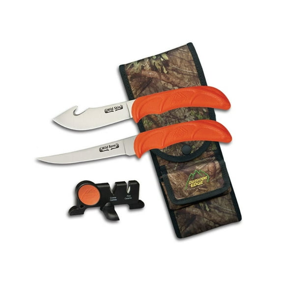 Outdoor Edge Wild Bone Lightweight Two-Knife Combo with Sharpener