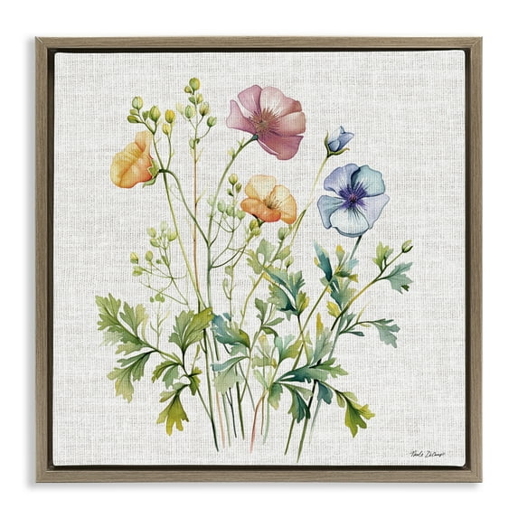 Stupell Industries Wild Botanical Bundle Brown Framed Floater Canvas Wall Art, design by Nicole DeCamp