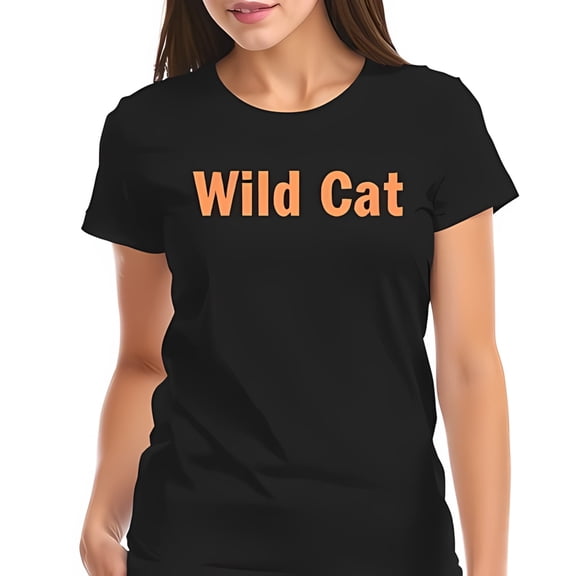 Wild Cat Animal Graphic T-Shirt Casual Cotton Short Sleeve Crew Neck Top