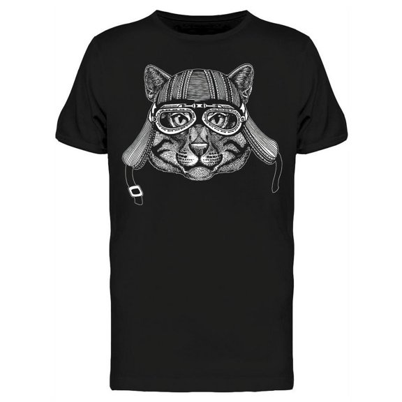 Wild Cat Biker T-Shirt Men -Image by Shutterstock, Male 3X-Large
