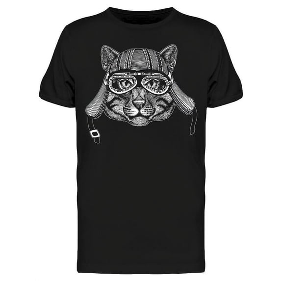 Wild Cat Biker T-Shirt Men -Image by Shutterstock, Male Medium