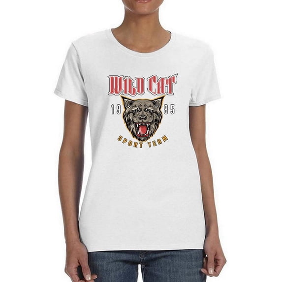 Wild Cat Sport Team Shaped T-Shirt Women -Image by Shutterstock, Female XX-Large