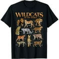 thumbnail image 1 of Wild Cats of the World Tee – Fun Animal Lover Shirt with Educational Style Print, 1 of 4