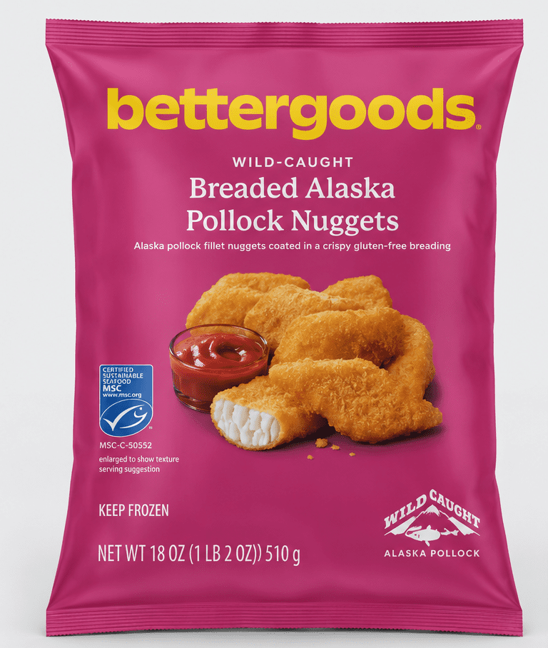 bettergoods Wild-Caught Breaded Alaska Pollock Nuggets, 18 oz