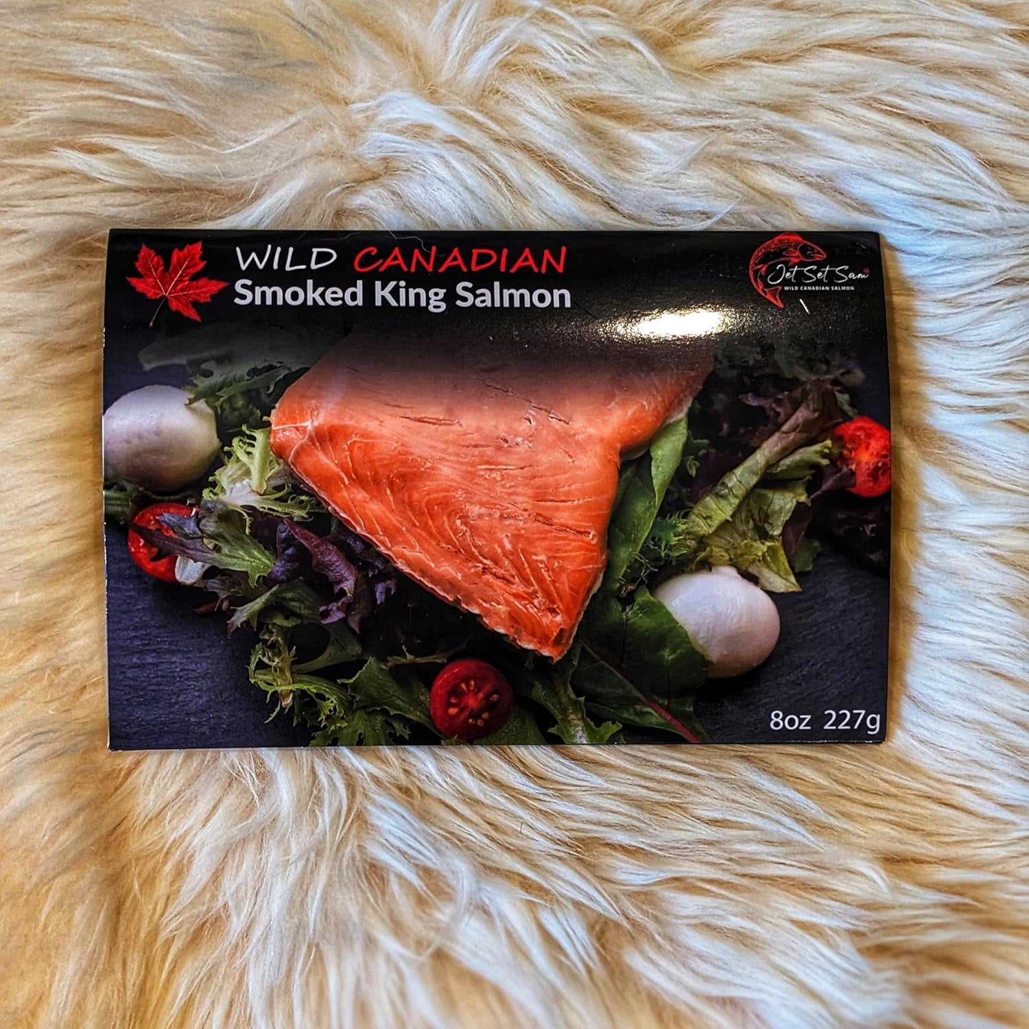 Wild Caught Canadian Pacific Smoked King Salmon Filet Shelf Stable 8 oz  Package