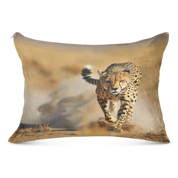 Wild Cheetah Leopard Plush Pillow Cases Standard Size Ultra Soft Warm Pillowcases with Zipper 20"x26"