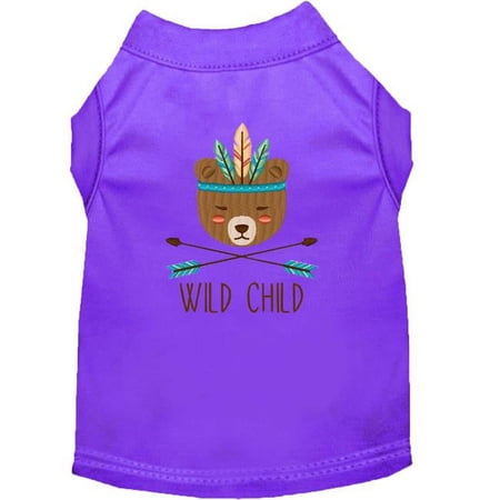 Wild Child EmbroideRed Dog Shirt, Purple - Large 14