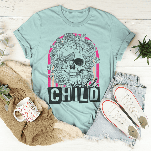 Wild Child Skull Tee Ash S Peachy Sunday T-Shirt