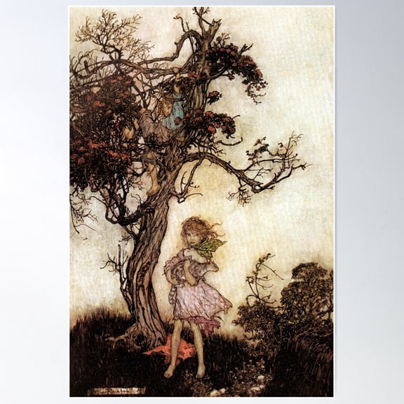 Wild Children - Arthur Rackham Poster Wall Art, Modern Wall Decor For Living Room Bedroom, 24x36 UNFRAMED
