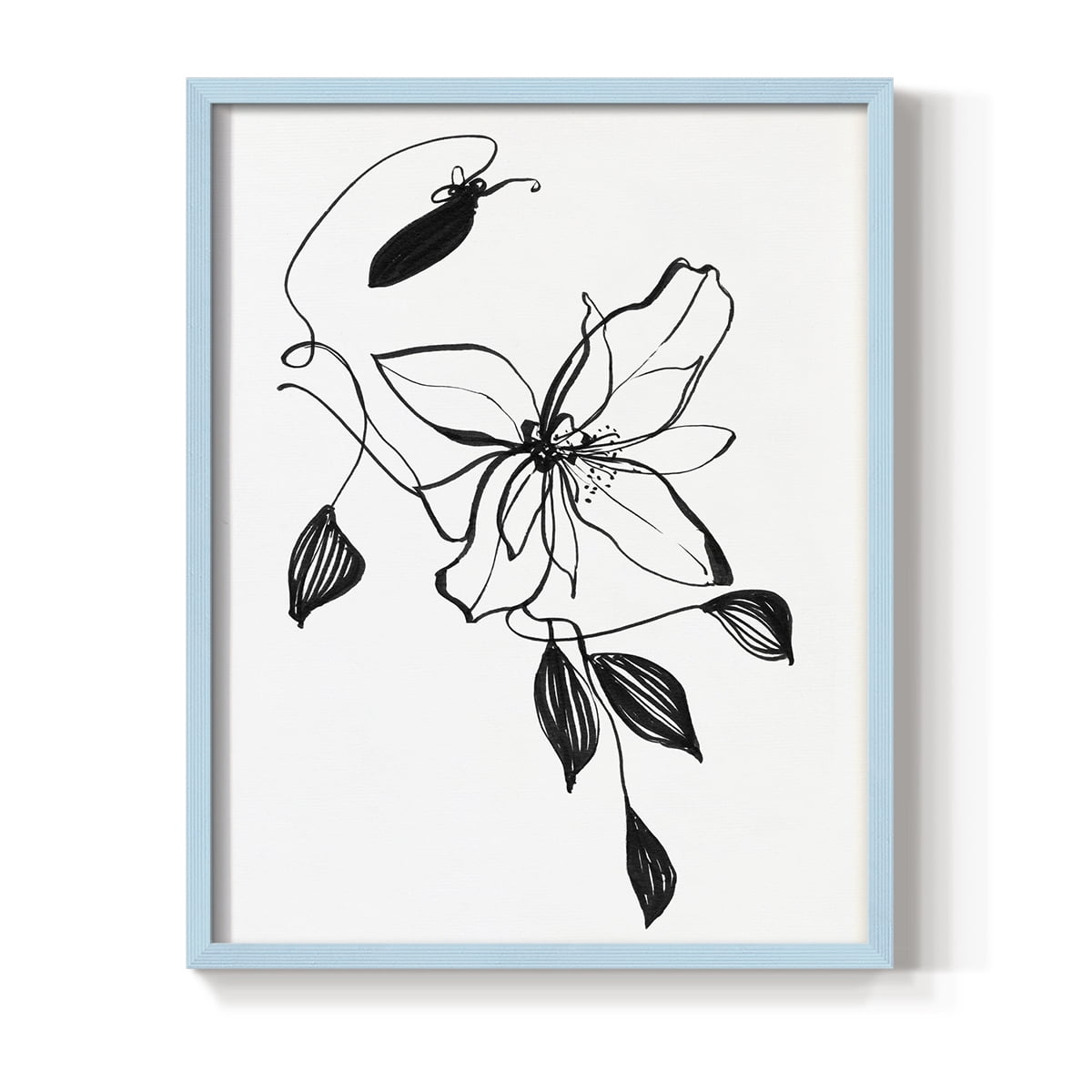 Wild Clematis I Framed Print in Blue Solid Wood 11 x 14 Framed Print