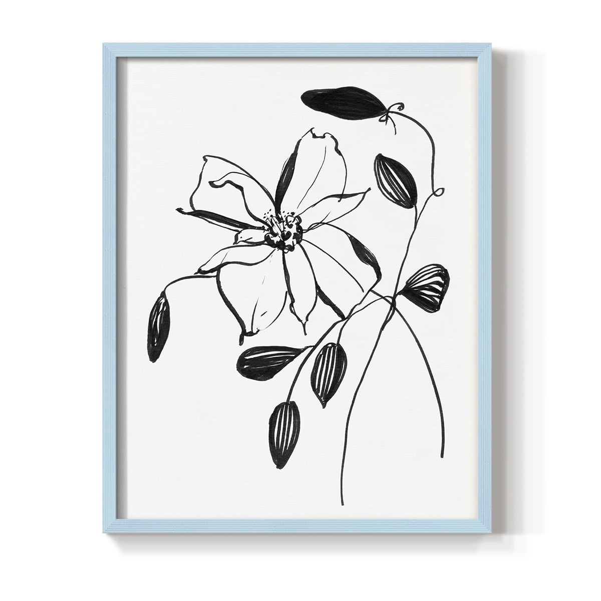 Wild Clematis II Framed Print in Blue Solid Wood 11 x 14 Framed Print