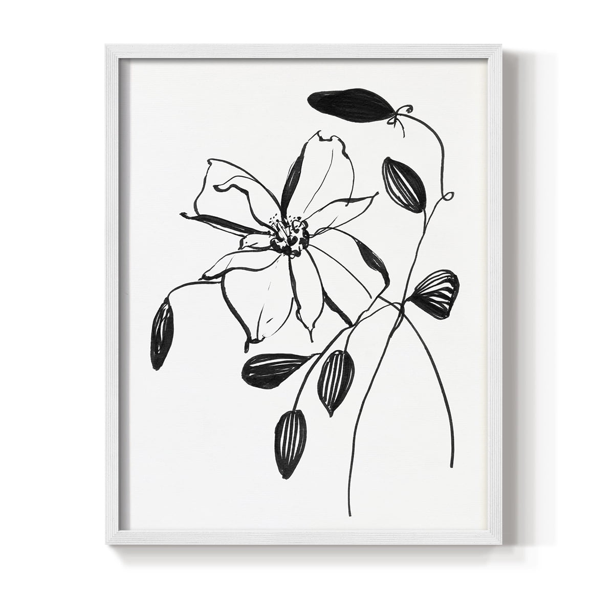 Wild Clematis II Framed Print in White Solid Wood 11 x 14 Framed Print