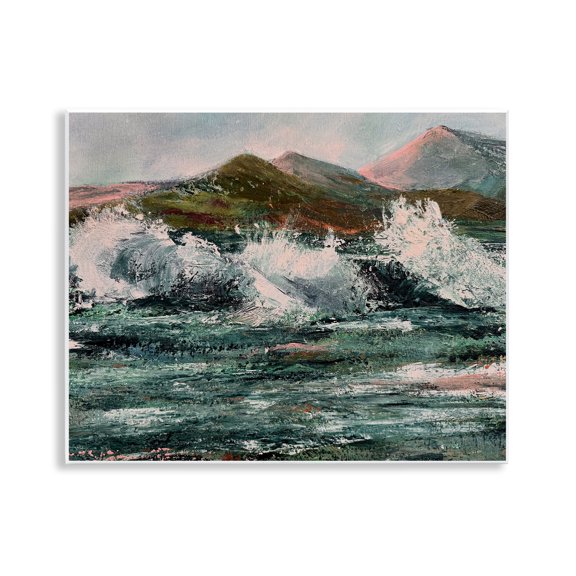 Stupell Industries Wild Coast with Turbulent Waves Wall Plaque Art, design by Patricia Reynolds, 11 x 14