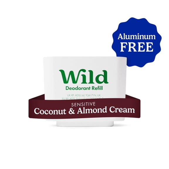 Wild Stick Deodorant Refill, Coconut & Almond Cream Sensitive. Aluminum Free, for Women and Men, 1.4oz