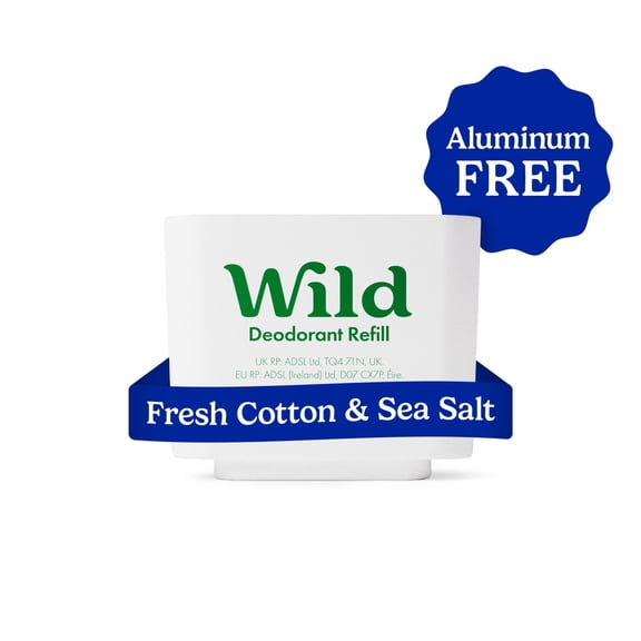 Wild Stick Deodorant Refill, Fresh Cotton & Sea Salt. Aluminum Free, for Women and Men, 1.4oz
