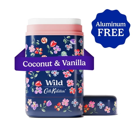 Wild Refillable Deodorant Starter Pack – Aluminum Free. Cath Kidston Marble Ditsy Case + Coconut & Vanilla Refill, for Women and Men, 1.4oz