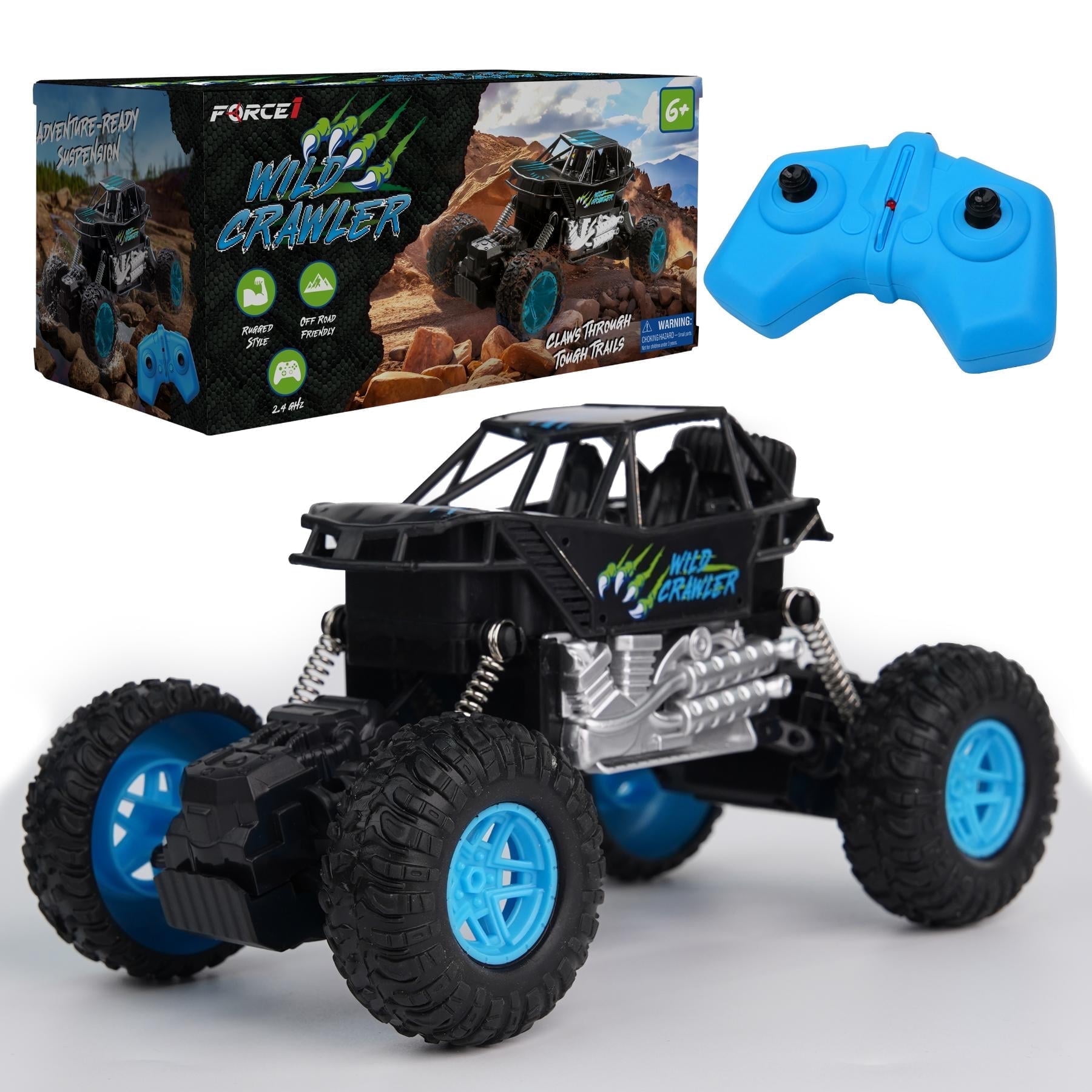 USA Toyz Wild Crawler RC Monster Truck, Off-Road 4x4 Rock Crawler, High Suspension RC Truck for Kids