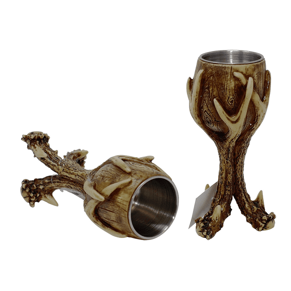 Wild Deer Antler Stag Red Wine Goblet - Cool 2 Packs Unique Drinking Stags Blood Rustic Wine Glass