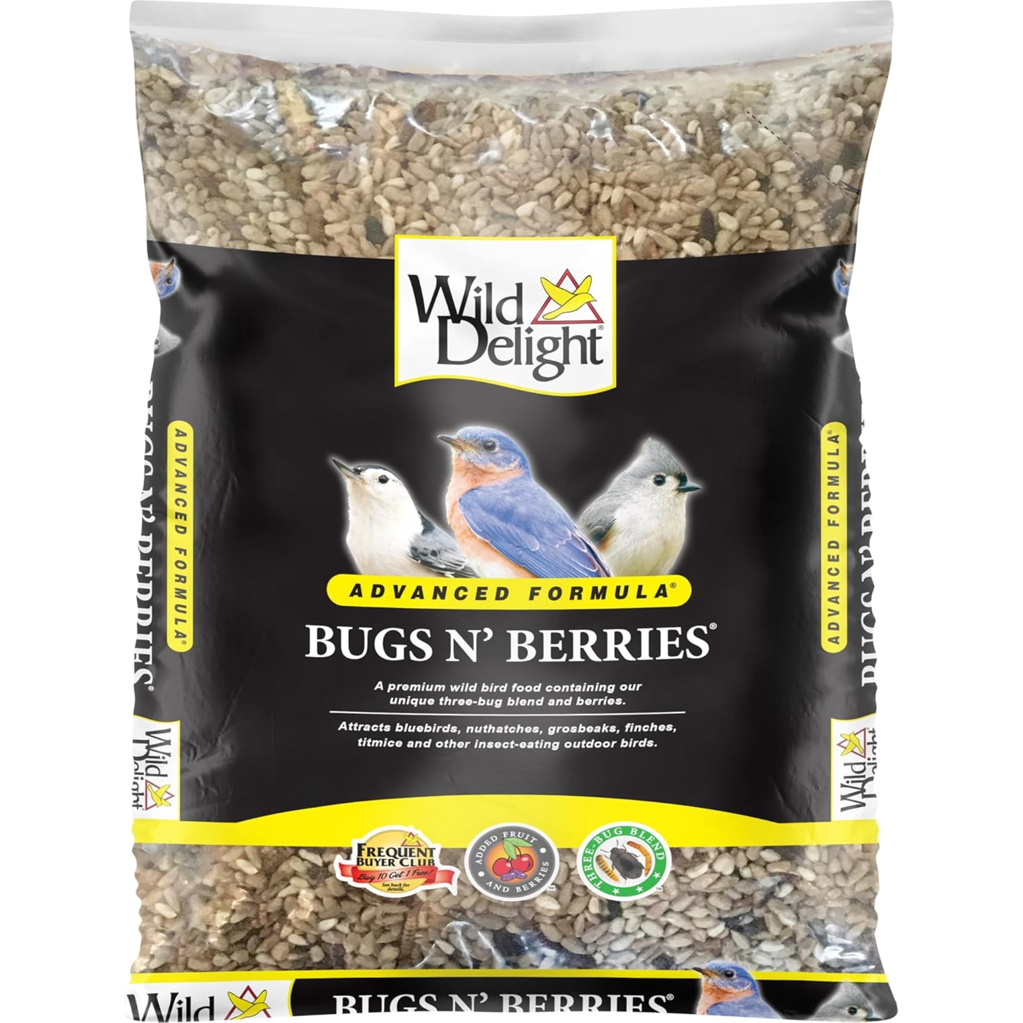 Wild Delight Advanced Formula Bugs N'' Berries Wild Bird Food, 4.5lbs - Premium 3-Bug Blend with Berries