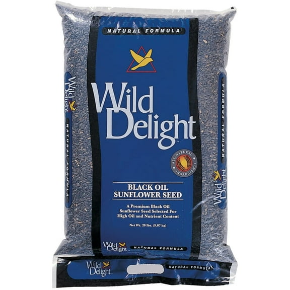 Wild Delight Premium Grade Black Oil Sunflower Bird Food, 20 lb. Bag