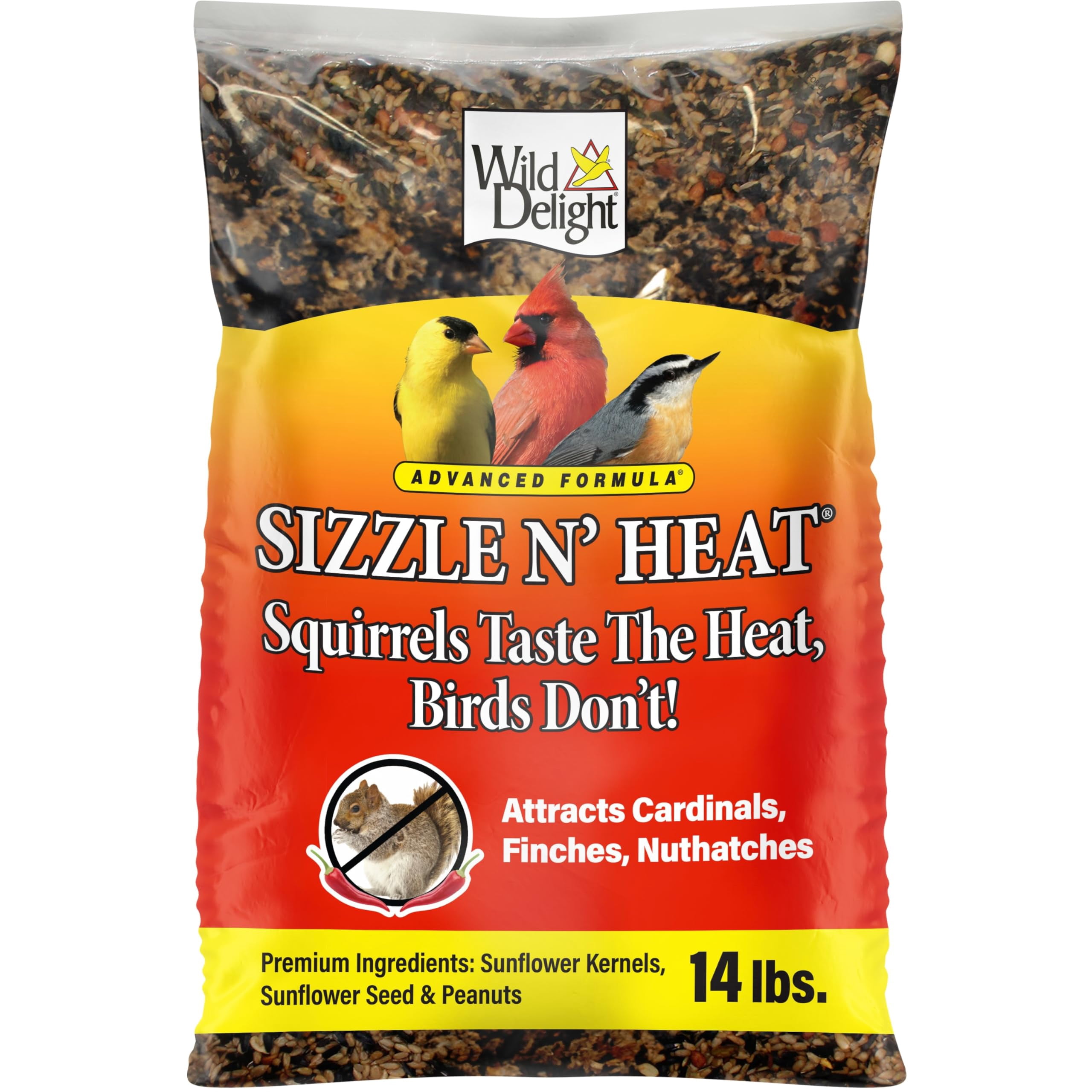 Wild Delight Sizzle N' Heat Advanced Formula Birdseed Food- 14 Pounds