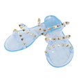 thumbnail image 1 of Wild Diva Joanie-211 3 Women's Strappy Caged Gold Pointed Studs Slip-on Jelly PVC Sandals CLEAR 6, 1 of 5