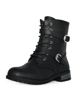 leather laceup combat boots COMY BLACK // ba&sh US