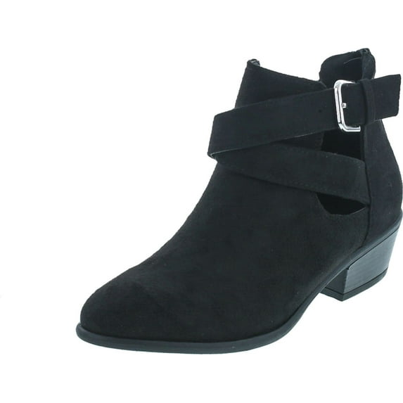 Wild Diva Women's Manny-30 Crisscross Buckle Bootie