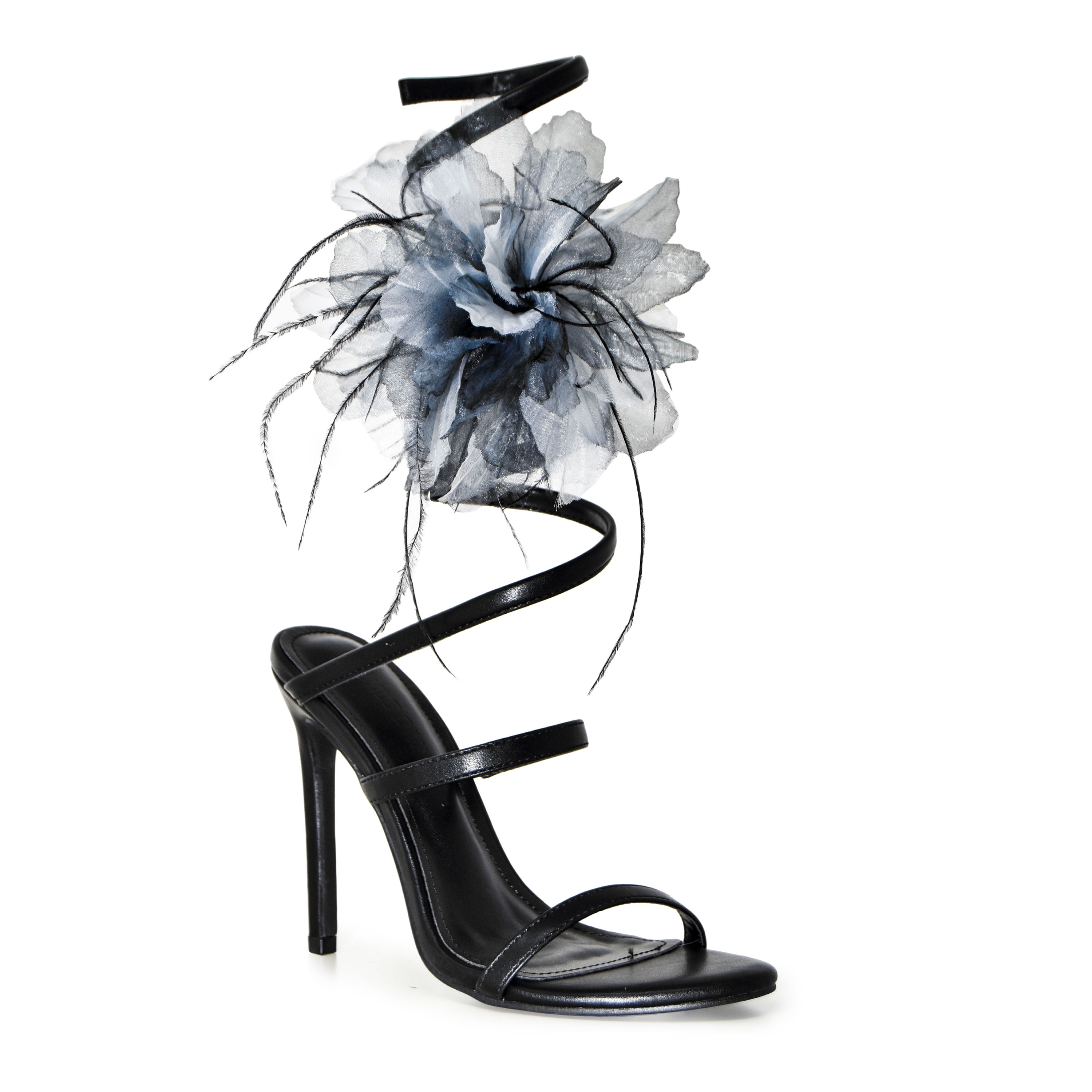 Wild Diva Women's PARIS-01 Floral Strappy Coil Wraparound Sillito High