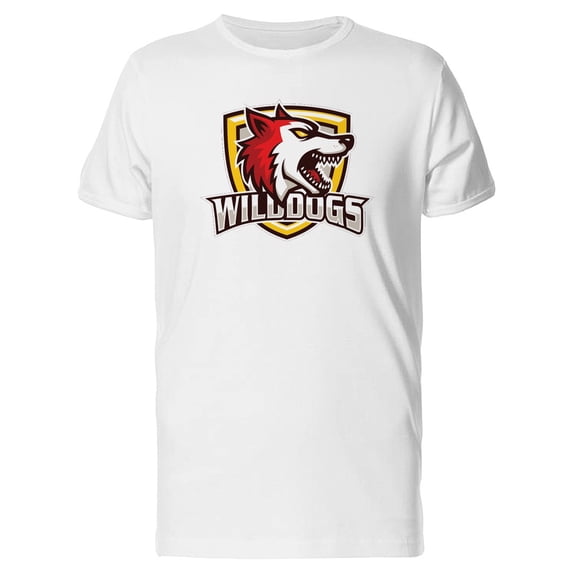 Wild Dogs, Grunge Red Angry Wolf T-Shirt Men -Image by Shutterstock, Male Large