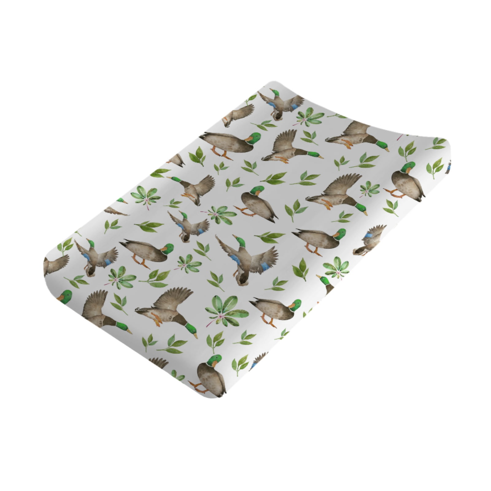 Wild Ducks Hunting Changing Pad Covers Mallard Duck Green Leaves Diaper ...