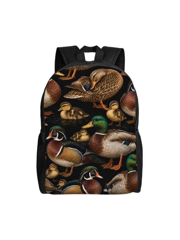 Wild Ducks Plumage Pattern Laptop Backpack, Padded 15.6 Inch Computer Compartment, Casual Travel Work Daypack