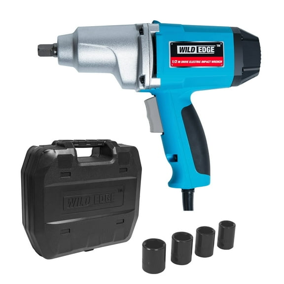 Wild Edge Impact Wrench Kit, Heavy Duty 1/2 Inch Drive 7.5 Amp Corded Impact Gun, Max Torque 240 Ft-lbs & 2700 IPM, 4pcs Durable Sockets with Detent Anvil