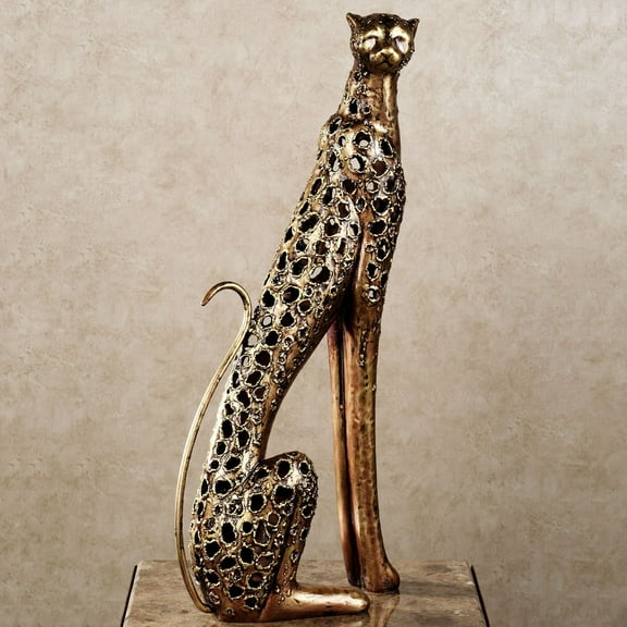 Wild Elegance Cheetah Sculpture Bronze Gold Large Bronze