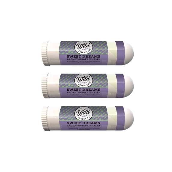 Wild Essentials 3 Pack of Sweet Dreams Aromatherapy Nasal Inhalers Made with 100% Natural Essential Oils to Help with Relaxation and Sleep