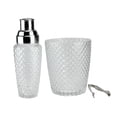 thumbnail image 1 of Wild Eye Set of 3 Diamond Cut Handcrafted Clear Cocktail Shaker with Bucket and Tong 9.5", 1 of 3